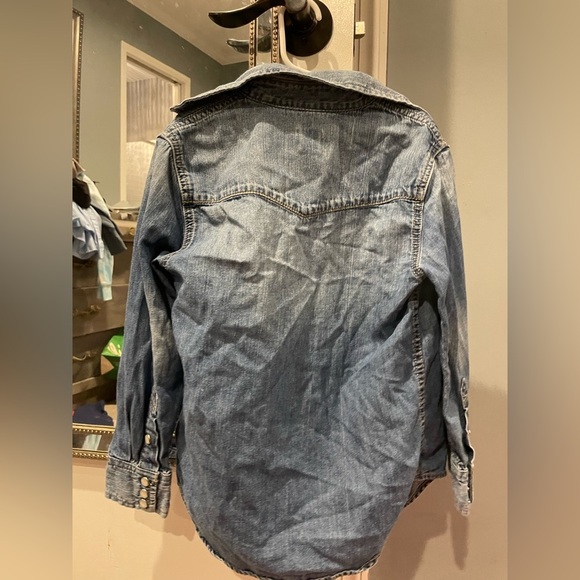 Crewcuts button down denim shirt with snaps size 6/7 - Picture 2 of 3